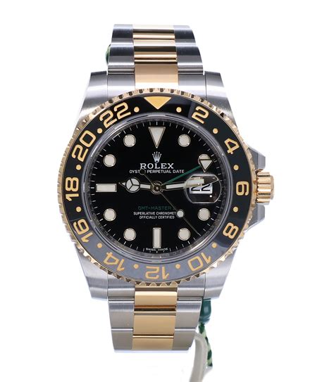 rolex oyster perpetual gmt master ii gold silver